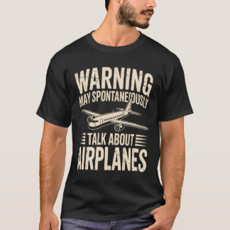 Camiseta Advertencia Puede Hablar Espontáneamente Sobre Avi