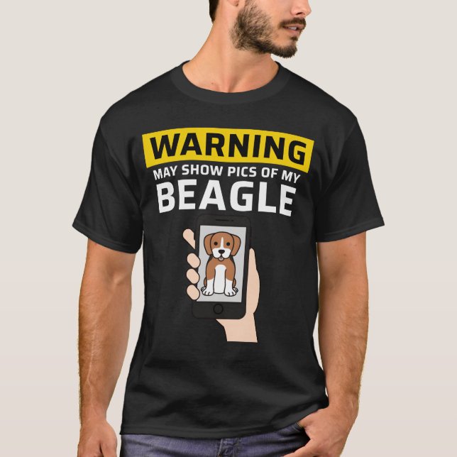 Camiseta Advertencia Puede Mostrar Fotos De Mi Amigo Beagle (Anverso)