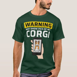 Camiseta Advertencia Puede Mostrar Fotos De Mi Corgi retro
