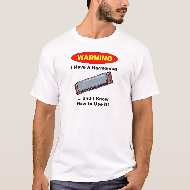 Camiseta ¡Advertencia! Tengo una armónica… (Anverso)