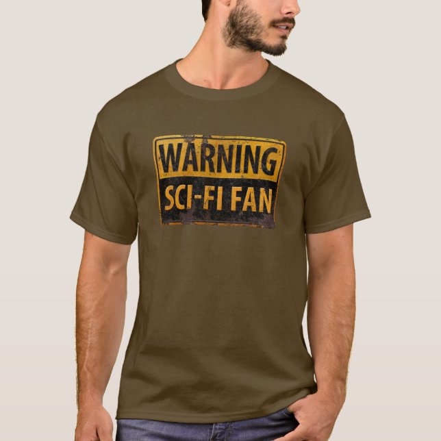 Camiseta ADVERTENCIA VENTILADOR DE SCI-FI - Peligro Metaliz (Anverso)