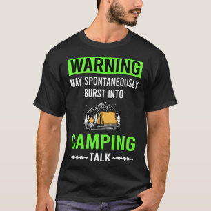 Camiseta Advertencia Verde Camping Campamento Campista