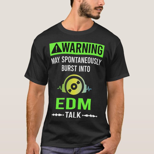Camiseta Advertencia verde EDM (Anverso)