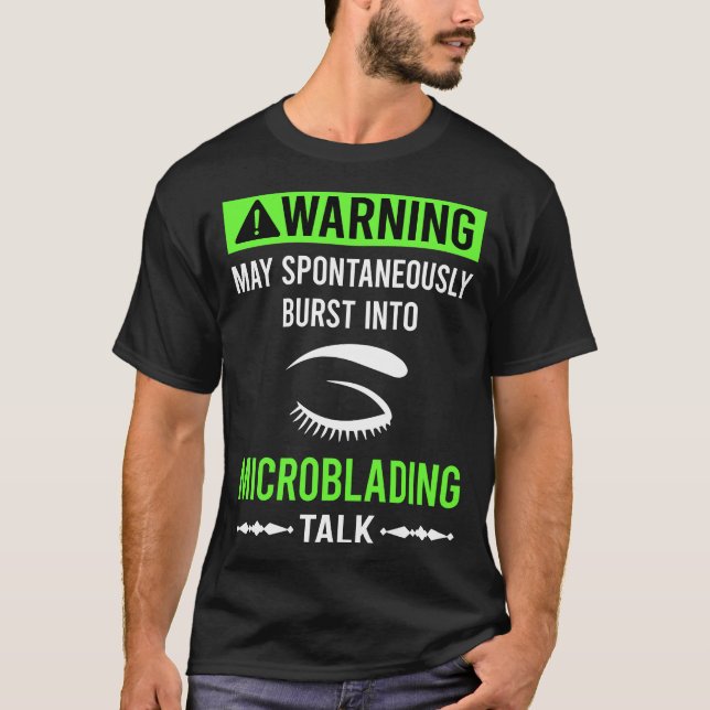 Camiseta Advertencia Verde Microblading Microcuchilla (Anverso)