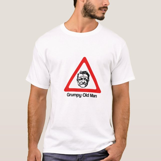 Camiseta Advertencia: Viejo hombre gruñón (Anverso)