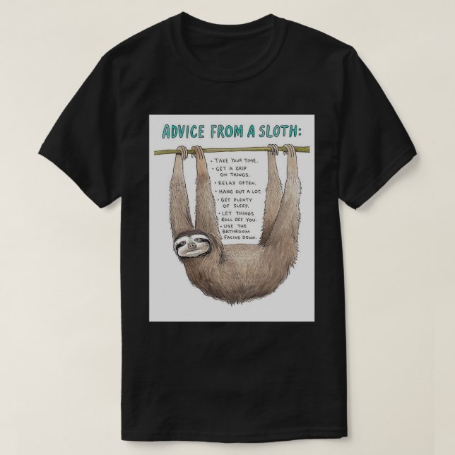 Camiseta Advice from a sloth art (Diseño del anverso)