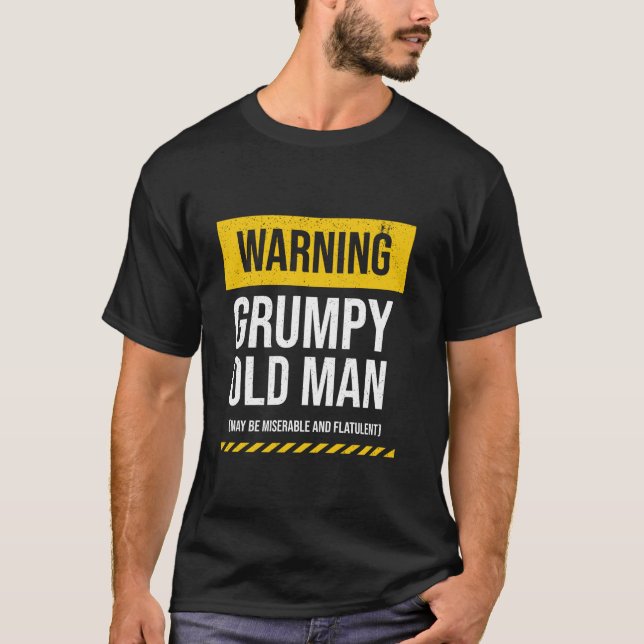 Camiseta Advirtiendo a gruñón viejo gracioso hombres papá C (Anverso)