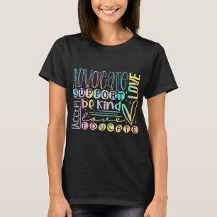 Camiseta Advocacy Love Support Accept Be Kind Autism Awaren