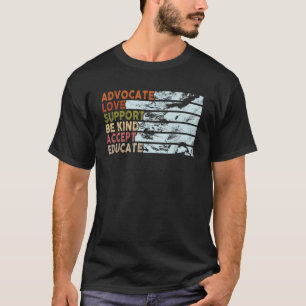 Camiseta Advocacy Love Support Accept Be Kind Autism Awaren