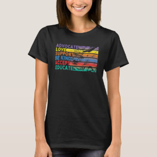 Camiseta Advocacy Love Support Accept Be Kind Autism Awaren