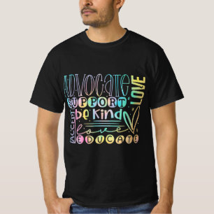 Camiseta Advocacy Love Support Accept Be Kind Autism Awaren