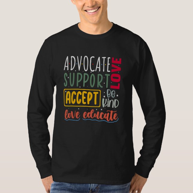 Camiseta Advocate Love Support Accept Be Kind Autism Awaren (Anverso)