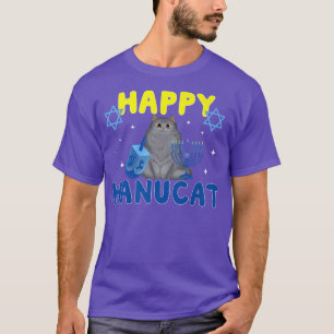 Camiseta AdYG Happy Hanucat Funny Hanukkah Cat Lover Jewish