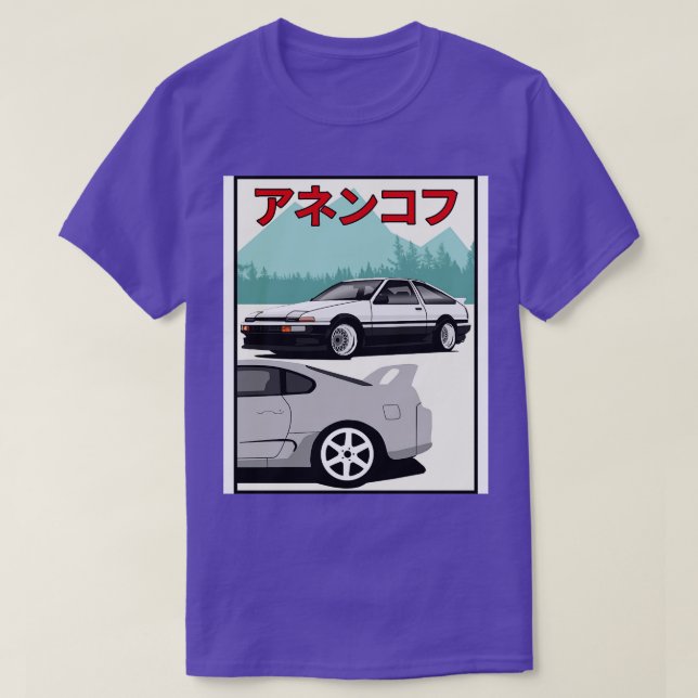 Camiseta AE86 vs Supra (Diseño del anverso)