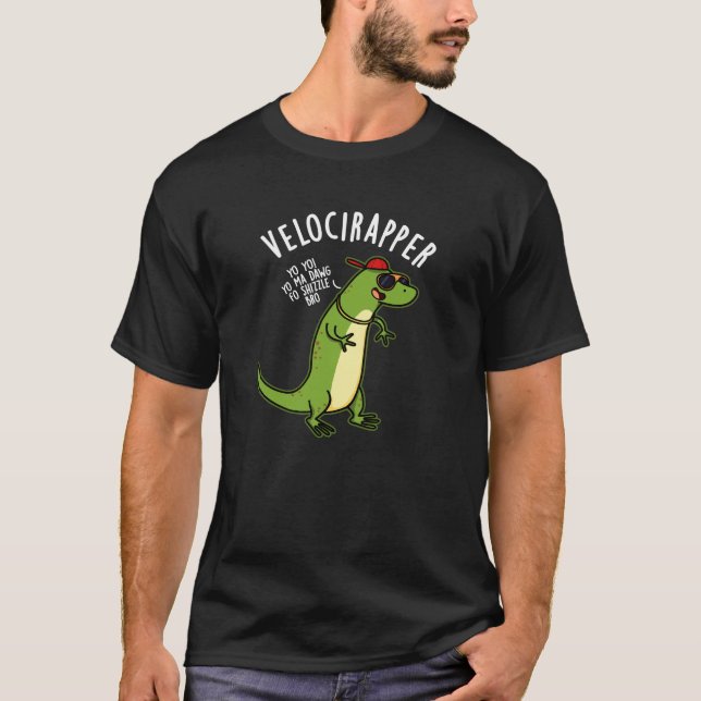 Camiseta æ-rapper Funny Dinosaur Pun Dark (Anverso)
