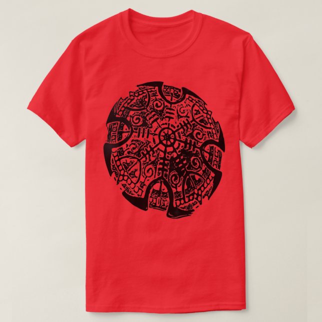 Camiseta Aegishjalmur black (Diseño del anverso)