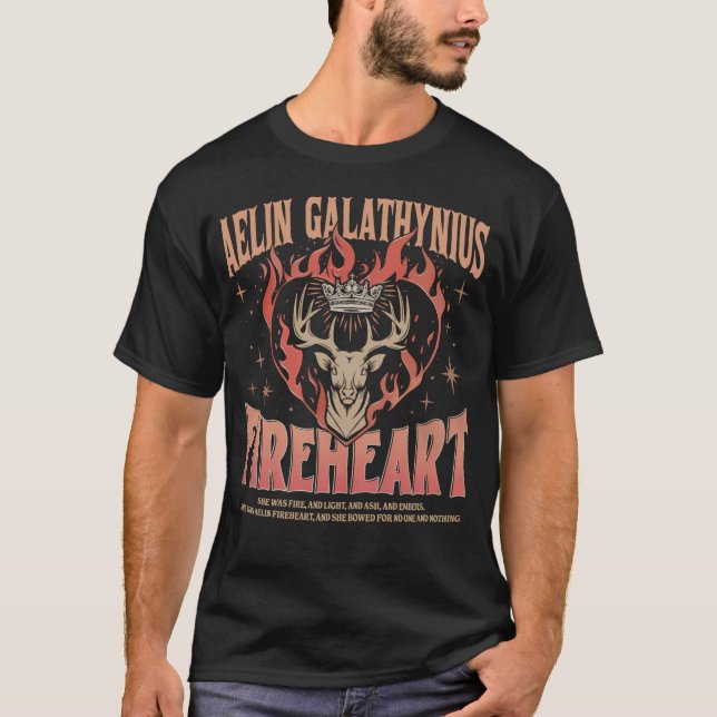 Camiseta Aelin Galathynius Corazón de Fuego Trono de Crista (Anverso)