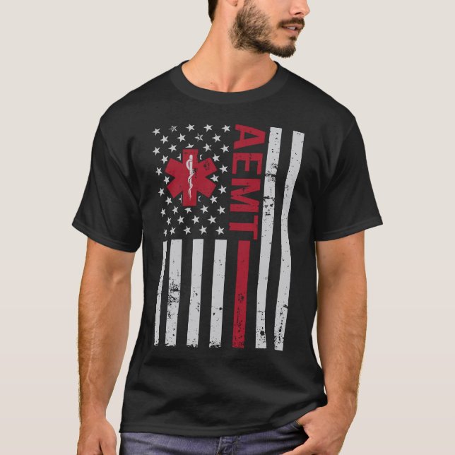 Camiseta AEMT Técnico Médico de Emergencia Avanzada USA Fla (Anverso)