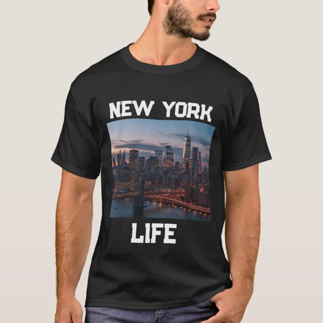 Camiseta aérea del horizonte de NYC (Anverso)