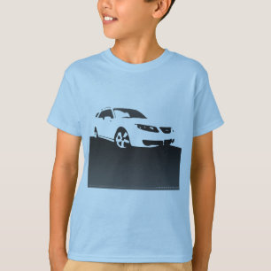 Camiseta Aero- frente de Saab 9-5 - carbón de leña en bkg