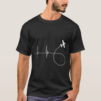 Camiseta Aerobacústico Heartbeat Biplane Airshow Ekg Pulsel