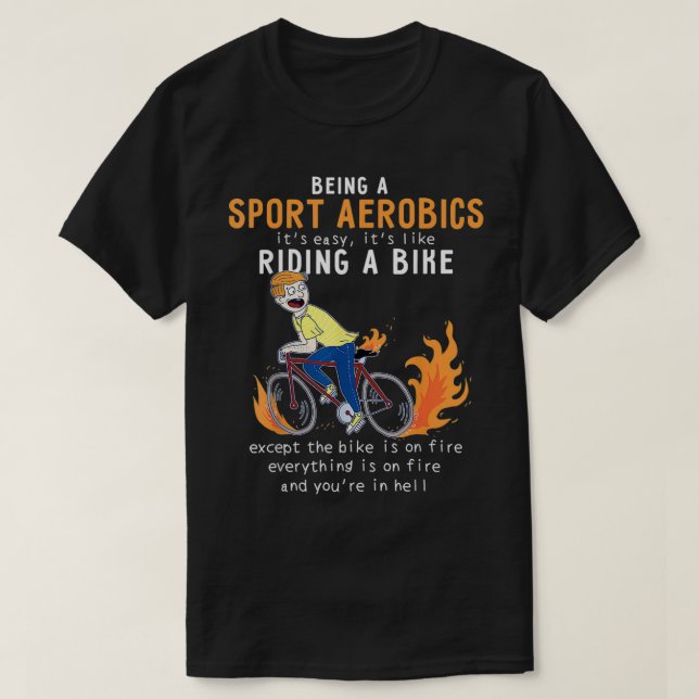 Camiseta Aeróbicos deportivos como montar en bicicleta dive (Diseño del anverso)