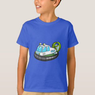 Camiseta Aerodeslizador blanco, verde, y negro del dibujo