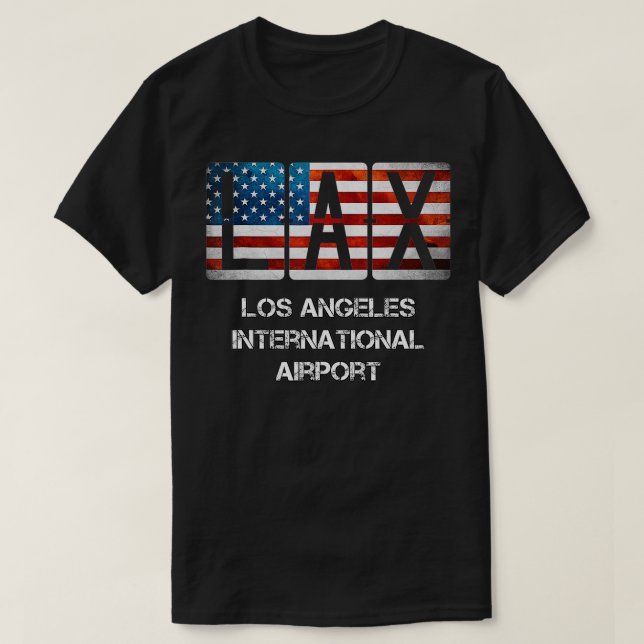 Camiseta Aeródromo LAX Los Angeles Bandera Estadounidense C (Diseño del anverso)