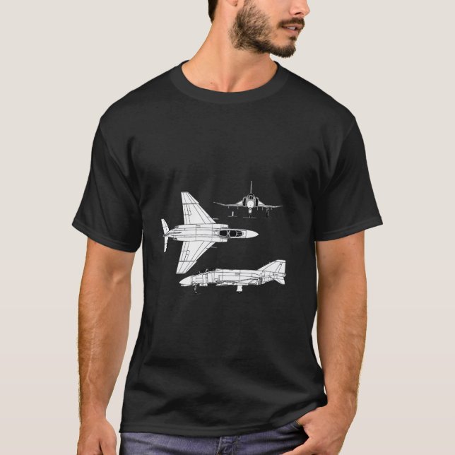 Camiseta Aeródromo McDonnell Douglas F-4 Phantom II Bluepri (Anverso)