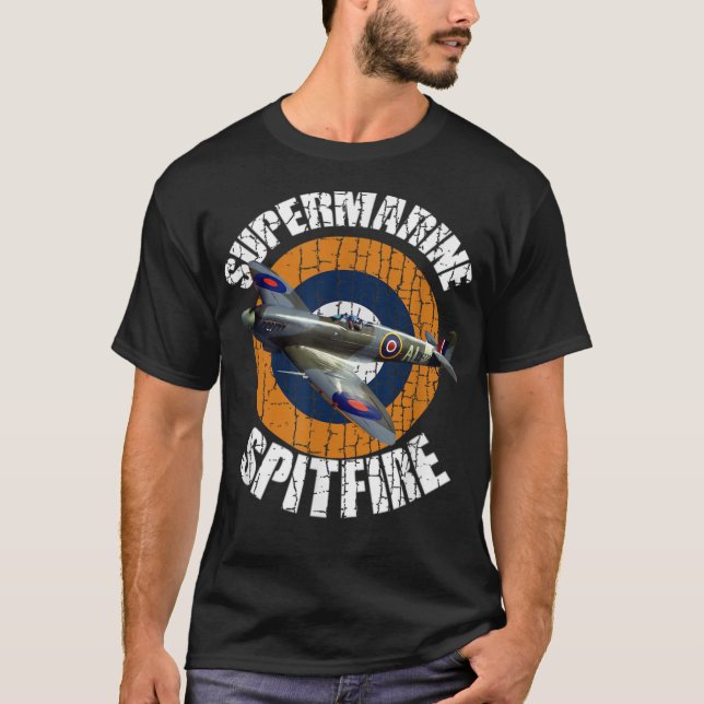 Camiseta Aerolínea Supermarine Spitfire RAF Warbird Militar (Anverso)