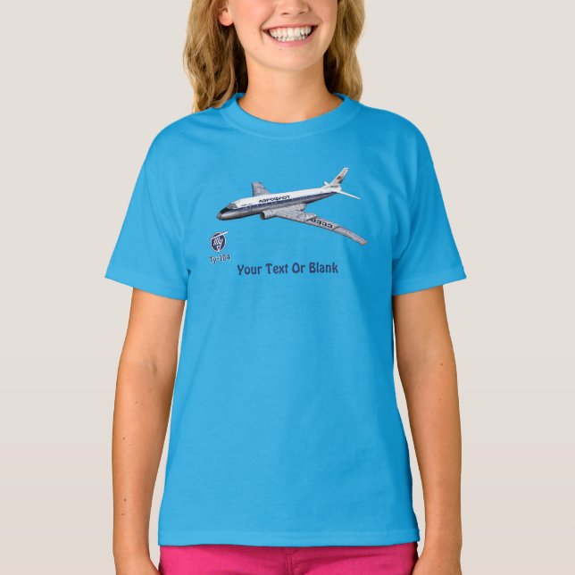 Camiseta Aerolínea Tupolev (Т у п о е) Tu-104 (Anverso)