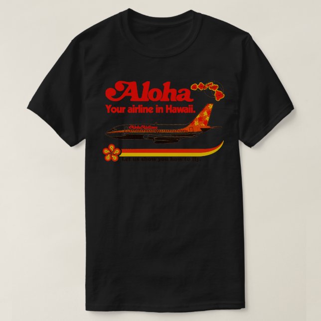 Camiseta Aerolíneas Aloha desertan avión turístico de Hawai (Diseño del anverso)