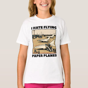 Camiseta Aerolíneas de papel de abordaje de avión de papel