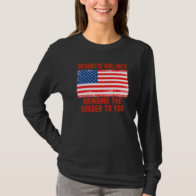 Camiseta Aerolíneas DeSantis  Marthas Vineyard Meme Bandera (Anverso)