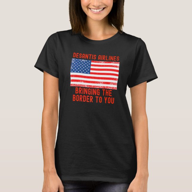 Camiseta Aerolíneas DeSantis  Marthas Vineyard Meme Bandera (Anverso)