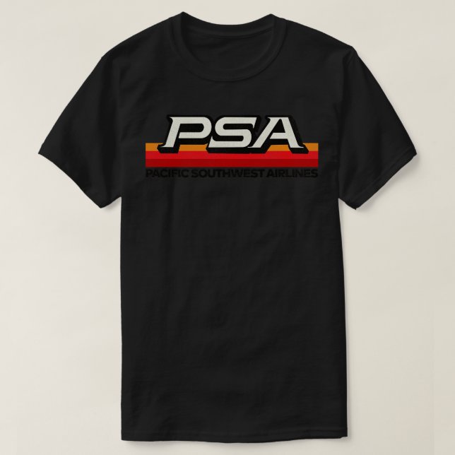 Camiseta Aerolíneas PSA 70s 80s Pacífico California (Diseño del anverso)