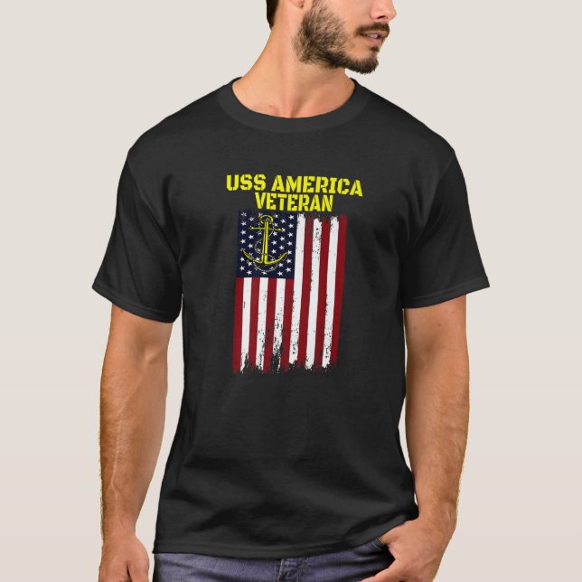 Camiseta Aeronave Carrier USS America CV-66 CVA-66 Veterano (Anverso)