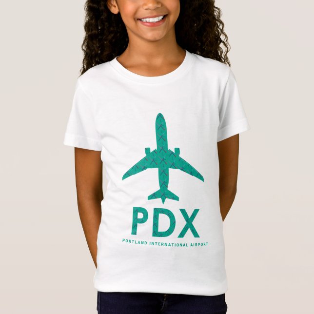 Camiseta Aeronave de alfombra del aeropuerto PDX | PORTLAND (Anverso)