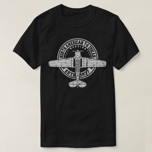 Camiseta Aeronave de cosecha T6 Tean Warbird Vintage (Diseño del anverso)