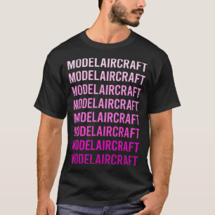 Camiseta Aeronave modelo de texto rosa