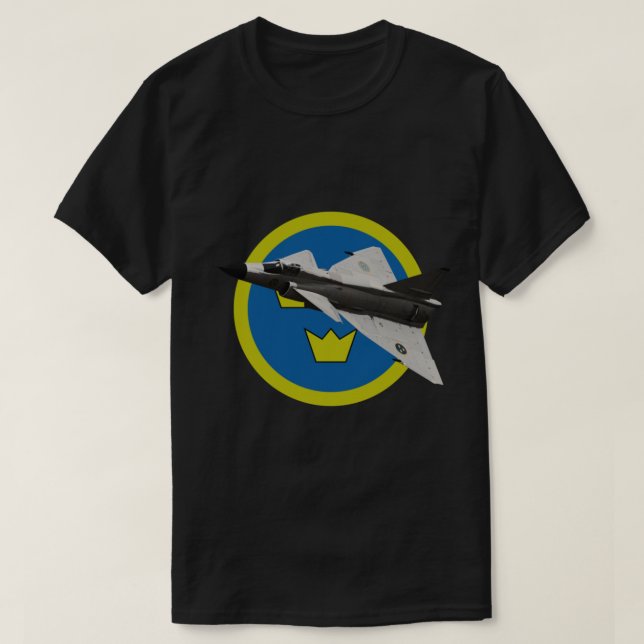 Camiseta Aeronave Saab 37 Viggen Aeronave Sueca Roundel (Diseño del anverso)