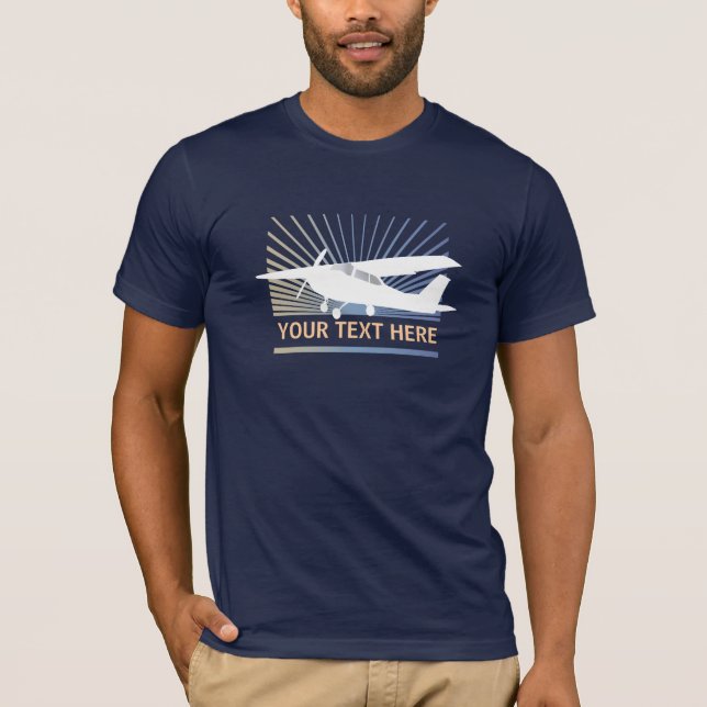 Camiseta Aeronaves de ala alta - Texto Personalizado (Anverso)