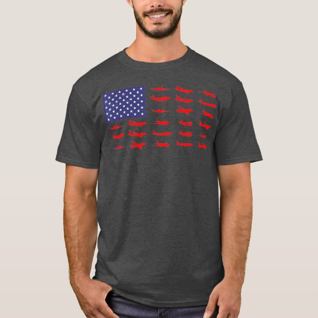 Camiseta Aeronaves de Bandera de Estados Unidos Aviación Pa (Anverso)