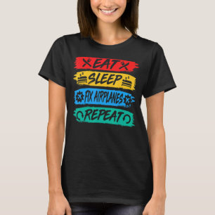 Camiseta Aeronaves de Fijación del Sueño Repetición Mecánic