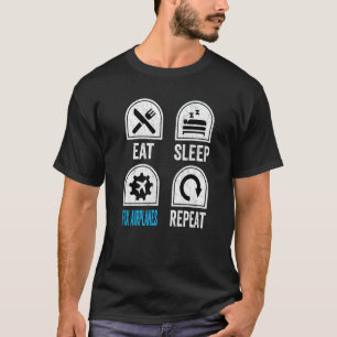 Camiseta Aeronaves de Fijación del Sueño Repitiendo Mecánic