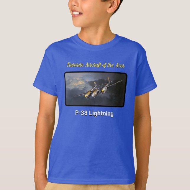 Camiseta Aeronaves favoritas del relámpago Aces P-38 (Anverso)