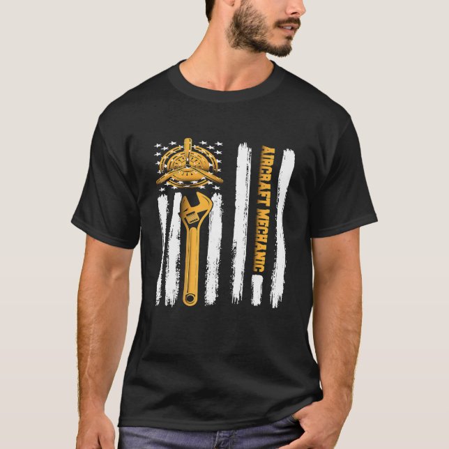Camiseta Aeronaves Mecánica Aviación Tech Americana (Anverso)