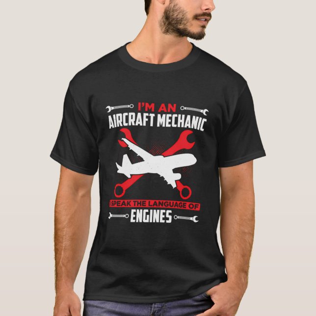 Camiseta Aeronaves Mecánicas Reparación Aeronáutica Técnica (Anverso)