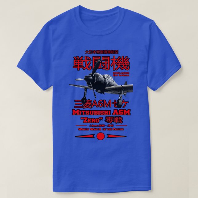 Camiseta Aeronaves Mitsubishi A6M Zero A6M Fighter (Diseño del anverso)