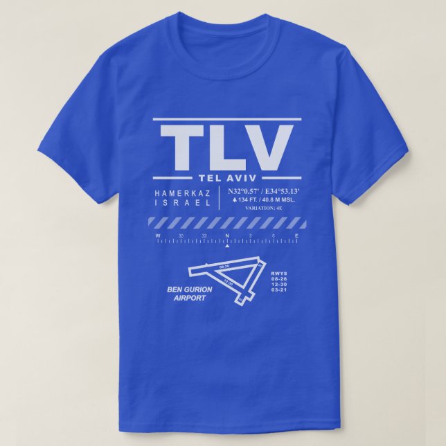 Camiseta Aeropuerto Ben Gurion TLV T-Shirt (Diseño del anverso)